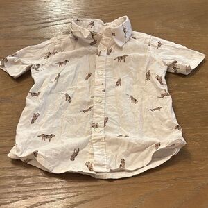 Carter's Light Tan Animal Print Button-Down Shirt